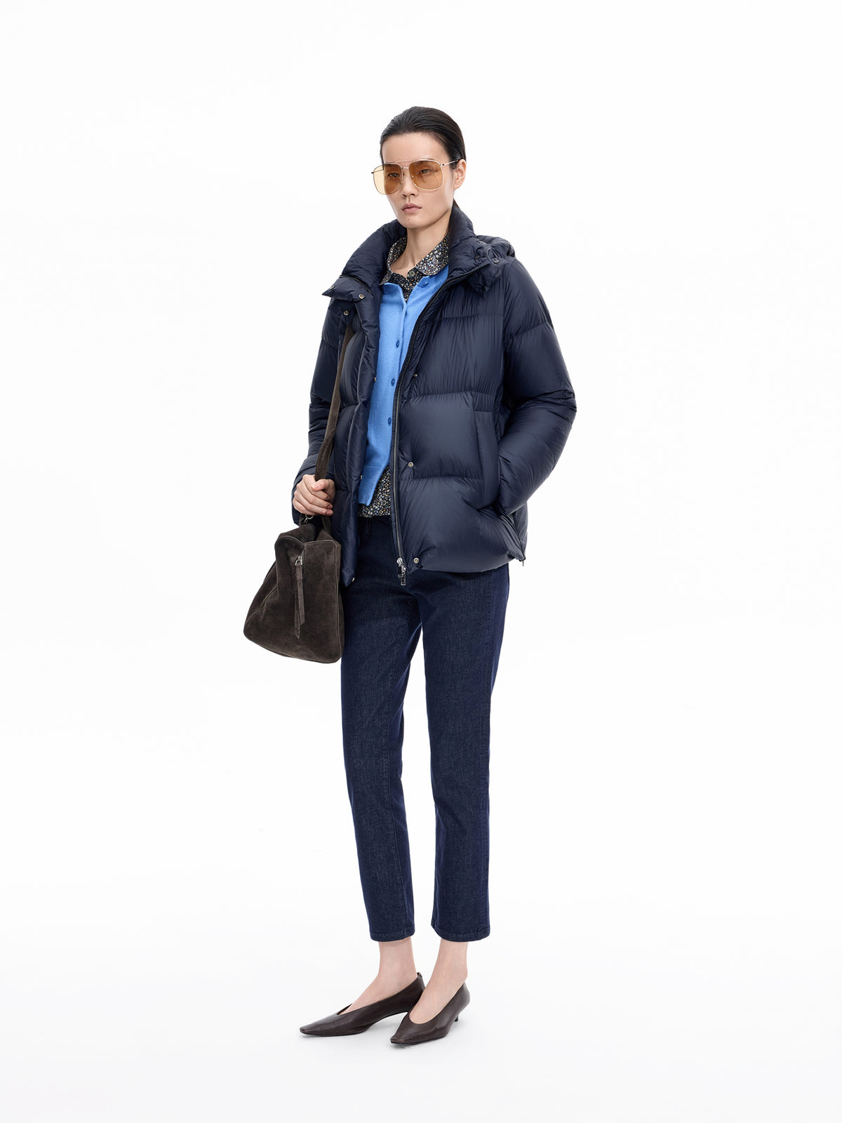 Down Jacket / JNBY 95% White Goose Down Short Puffer