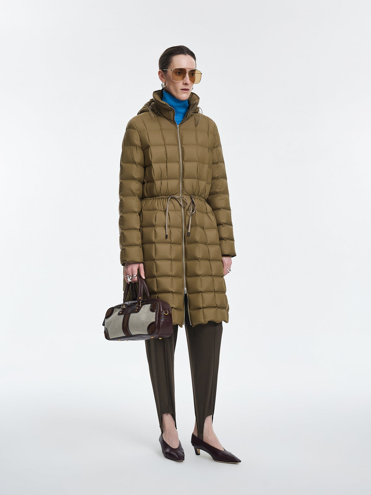 Coat / JNBY A-Line Long Down Coat with Detachable Hood
