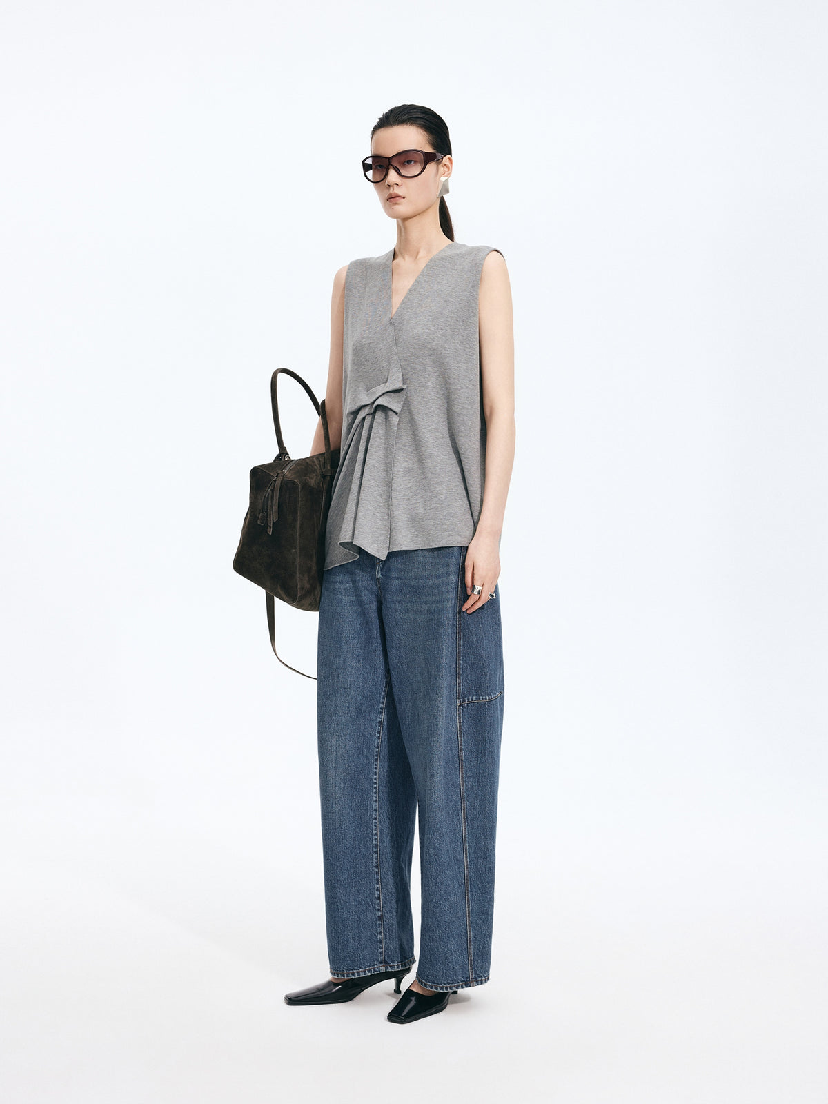 Jeans / JNBY High-Waist Banana Cut Denim Trousers