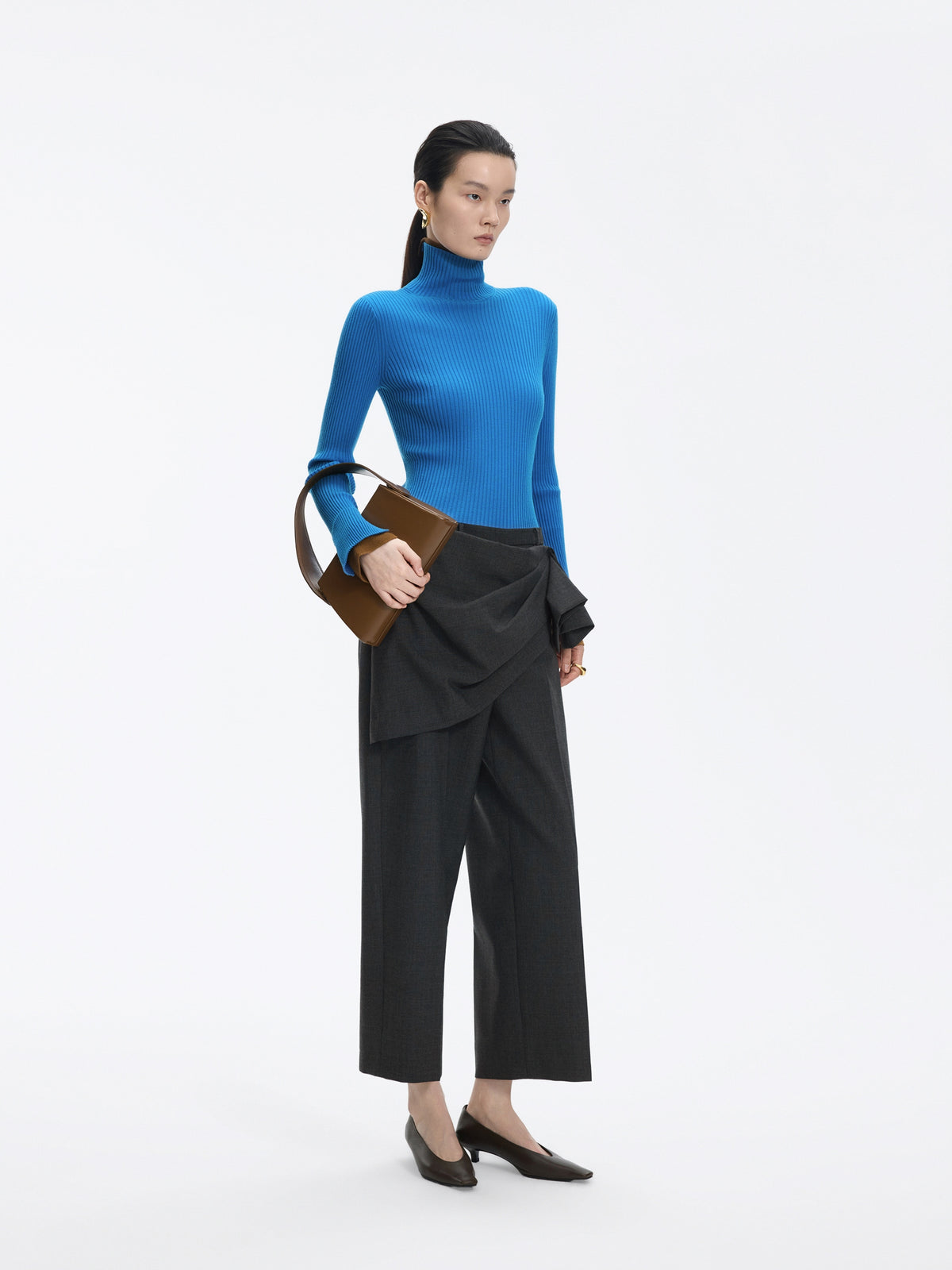 Pants / JNBY Wool Blend Straight-Leg Cropped Trousers