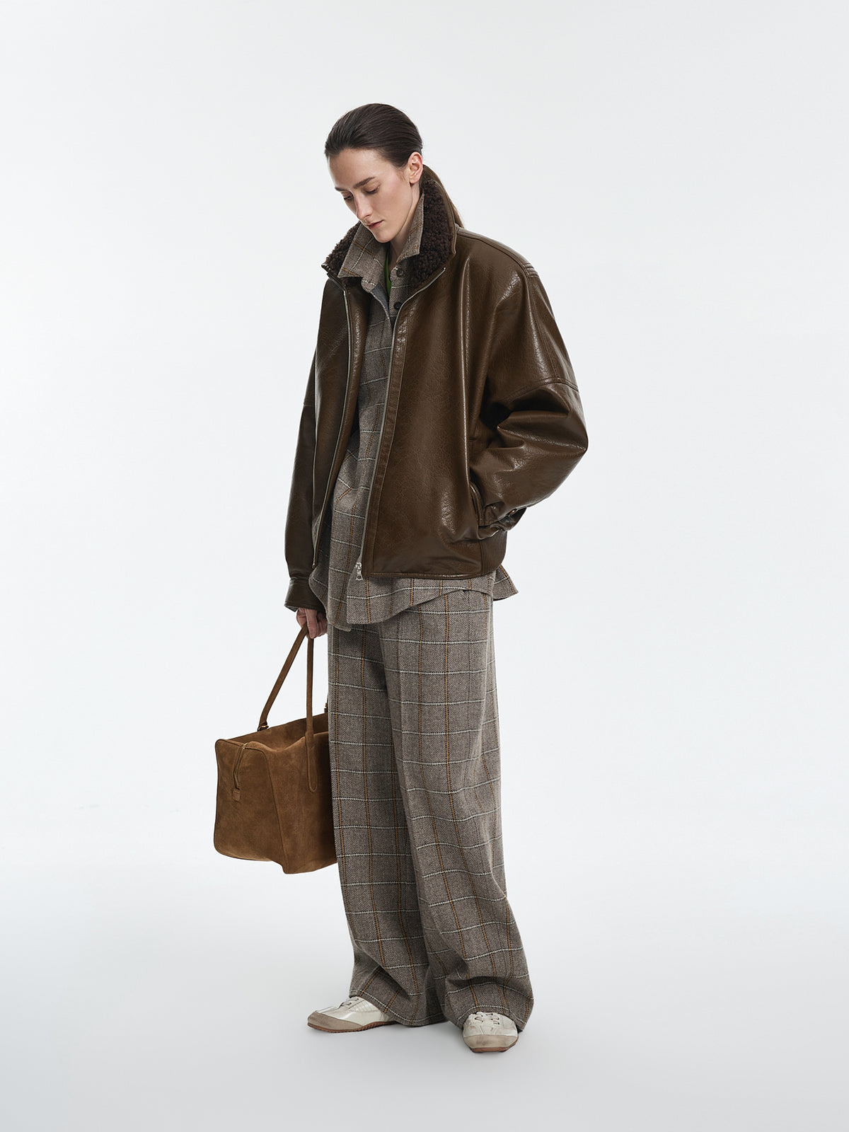 Jacket / JNBY O-Shape Faux Leather Jacket