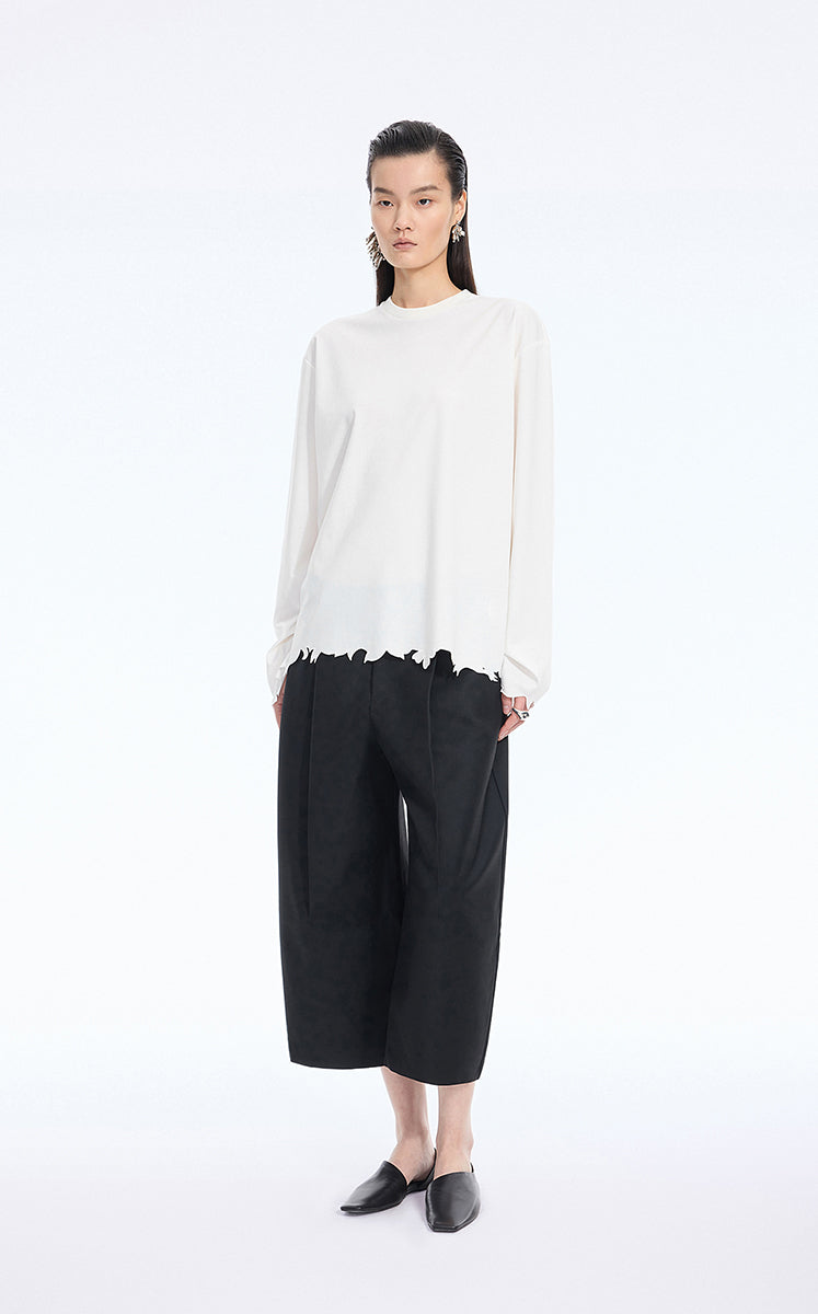 T-Shirt / JNBY Cut-Out Floral Long-Sleeve Tee