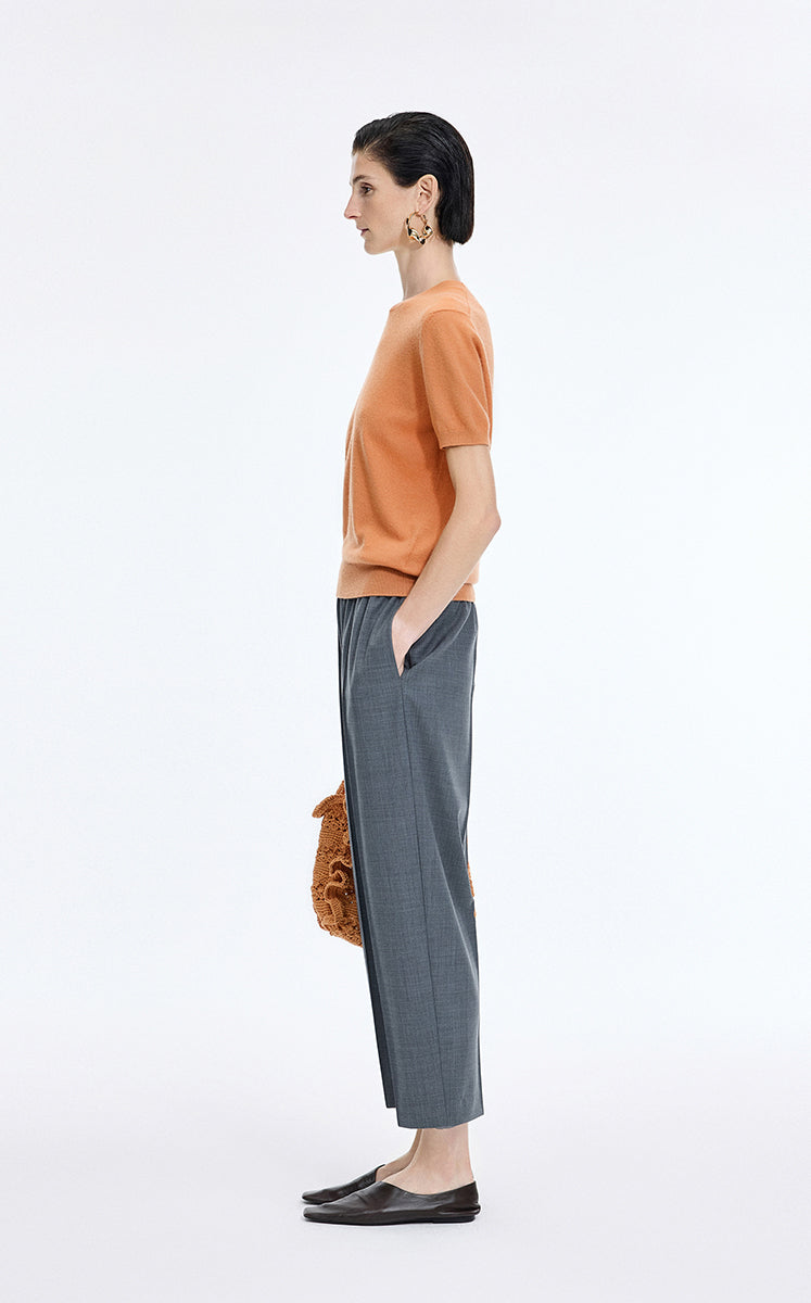 Sweater / JNBY Pure O-Shaped Cashmere Short-Sleeve Sweater