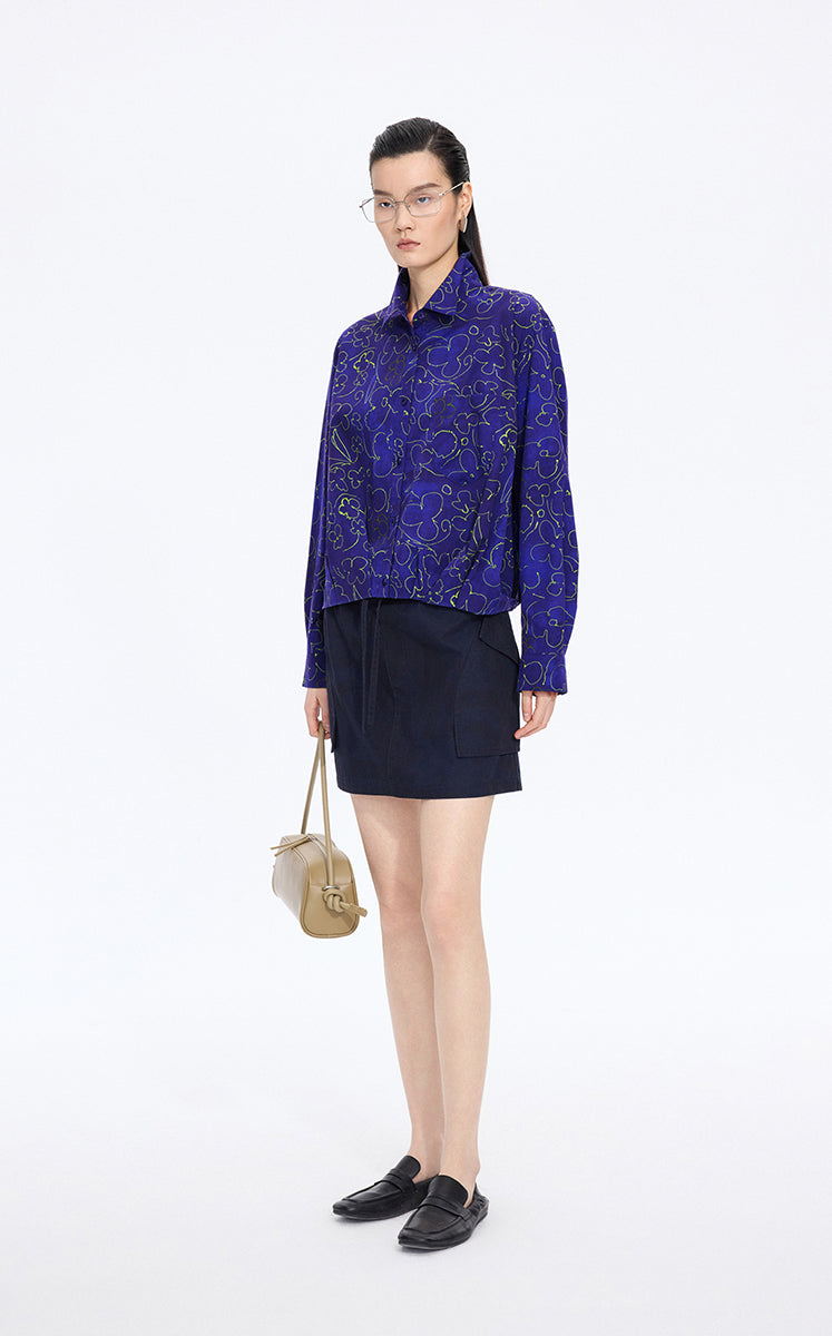 Shirt / JNBY Floral Print Cotton Long Sleeve Shirt
