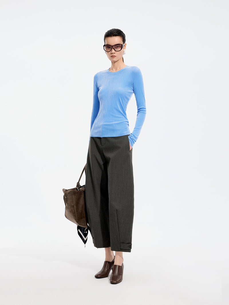 Pants / JNBY Merino Wool Blend Tapered Ankle Pants