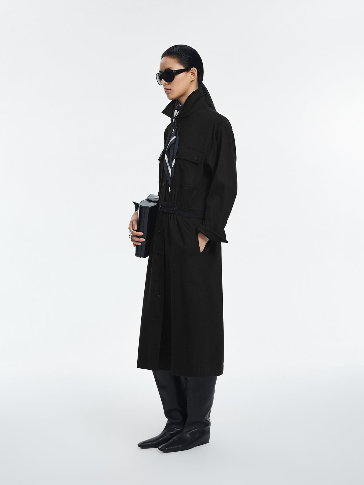 Dress / JNBY Wool Cashmere T-Silhouette Long Dress