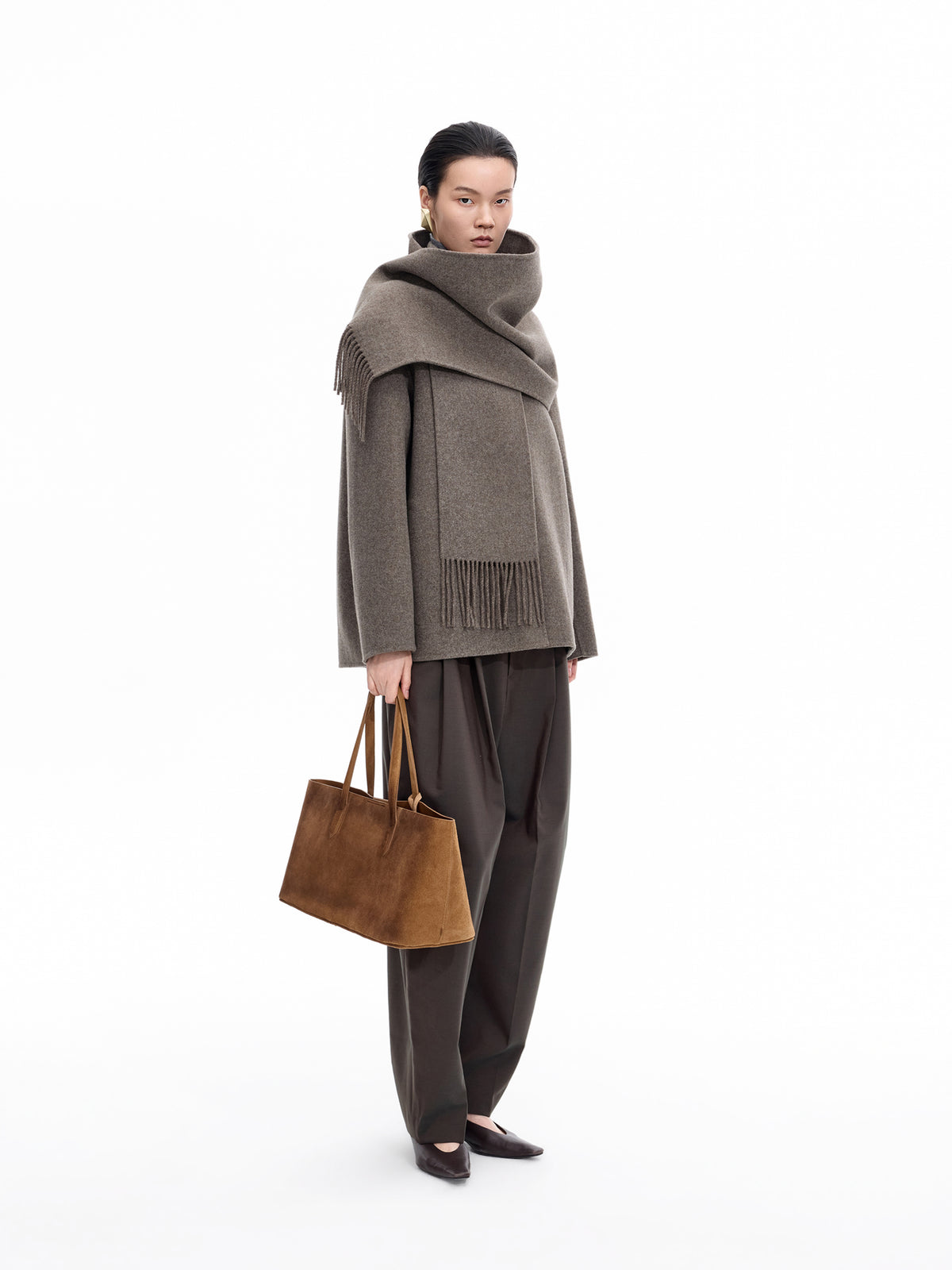 Coat / JNBY Wool Blend Double-Face Short Coat