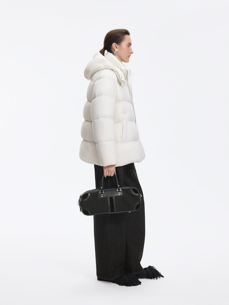 Coat / JNBY A-Line Down Puffer Jacket with Detachable Hood