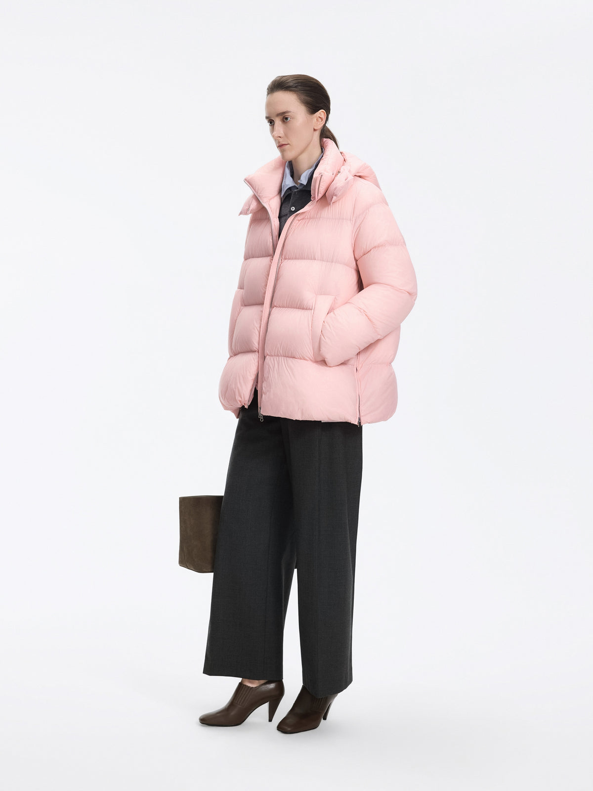 Coat / JNBY A-Line Down Puffer Jacket with Detachable Hood