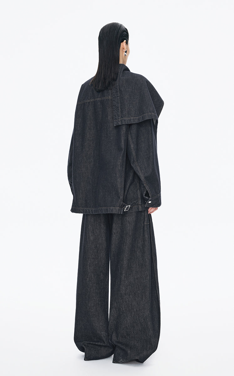 Jacket / JNBY Oversize Detachable Scarf Denim Jacket
