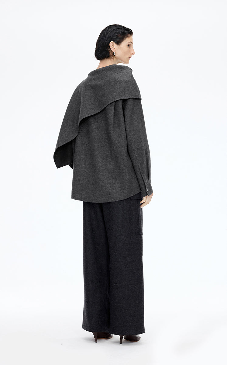 Coat / JNBY Relaxed Wool Silk Blend Jacket