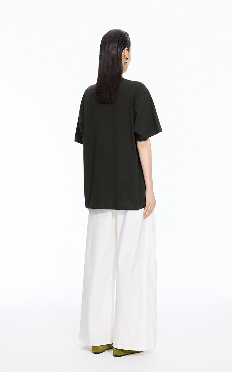 T-shirt / JNBY Hand-Drawn Graphic Loose Cotton Tee