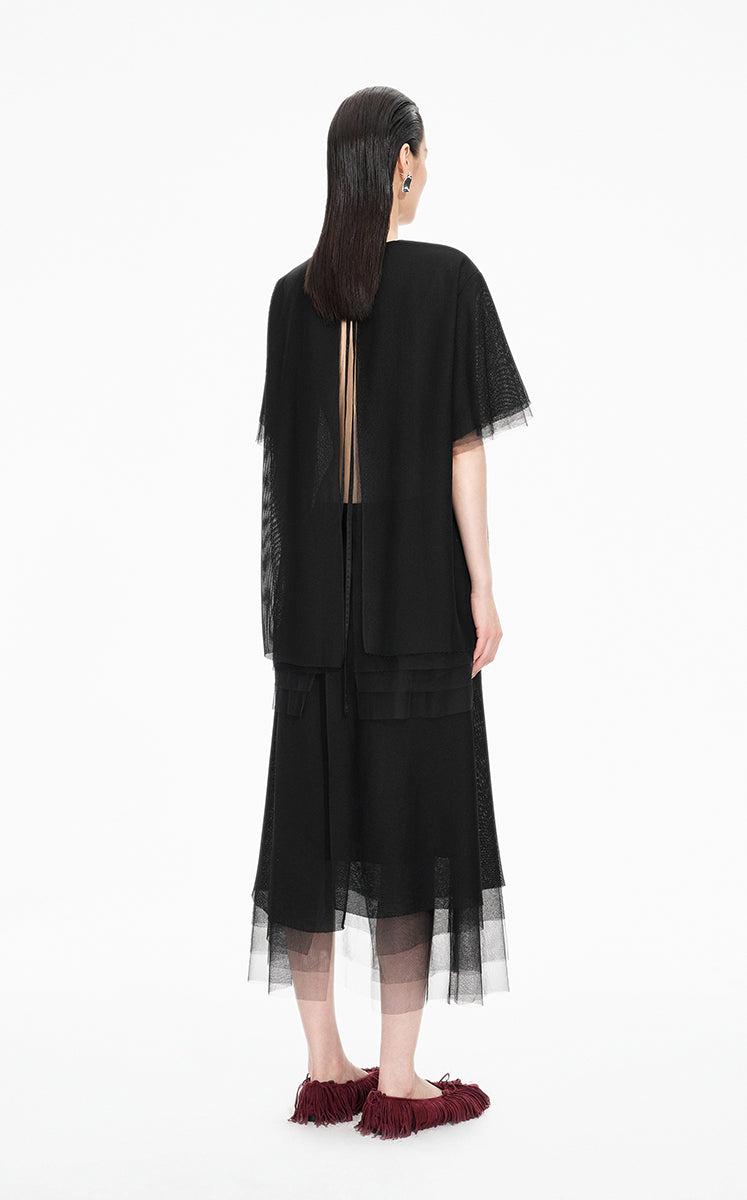 Shirt / JNBY Eco-Friendly Acetate Mesh Short Sleeve Shirt