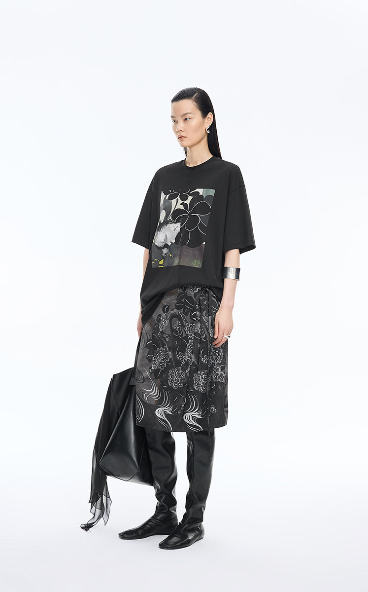 T-Shirt / JNBY Shadows Art Cotton Tee