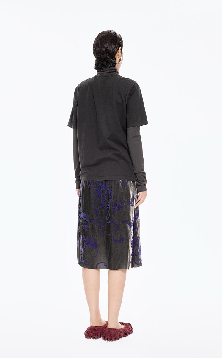 T-Shirt / JNBY Peony Shadow Print Cotton Tee