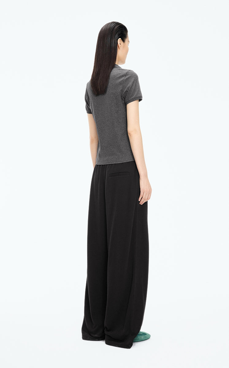 Pants / JNBY Topstitched Banana Cut Cotton Pants