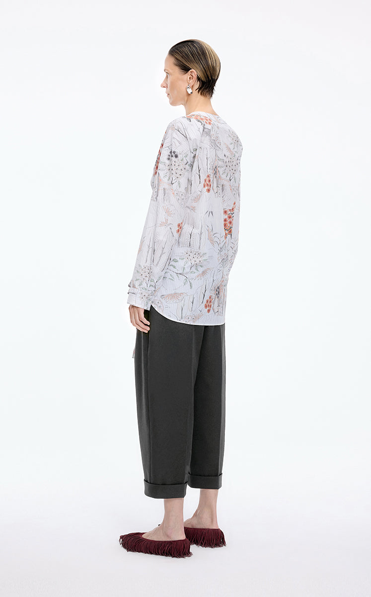 Shirt / JNBY Botanical Print Oversized Cotton Shirt