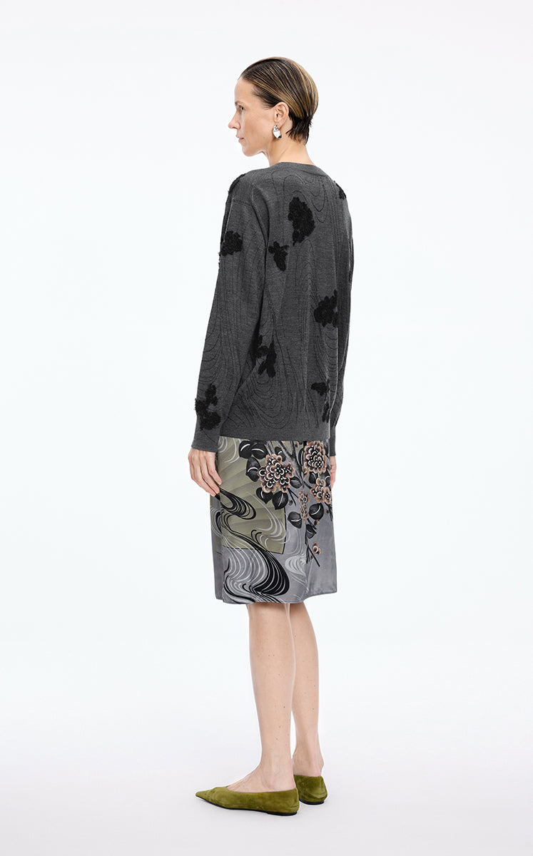 Sweater / JNBY 3D Floral Wool Blend Pullover