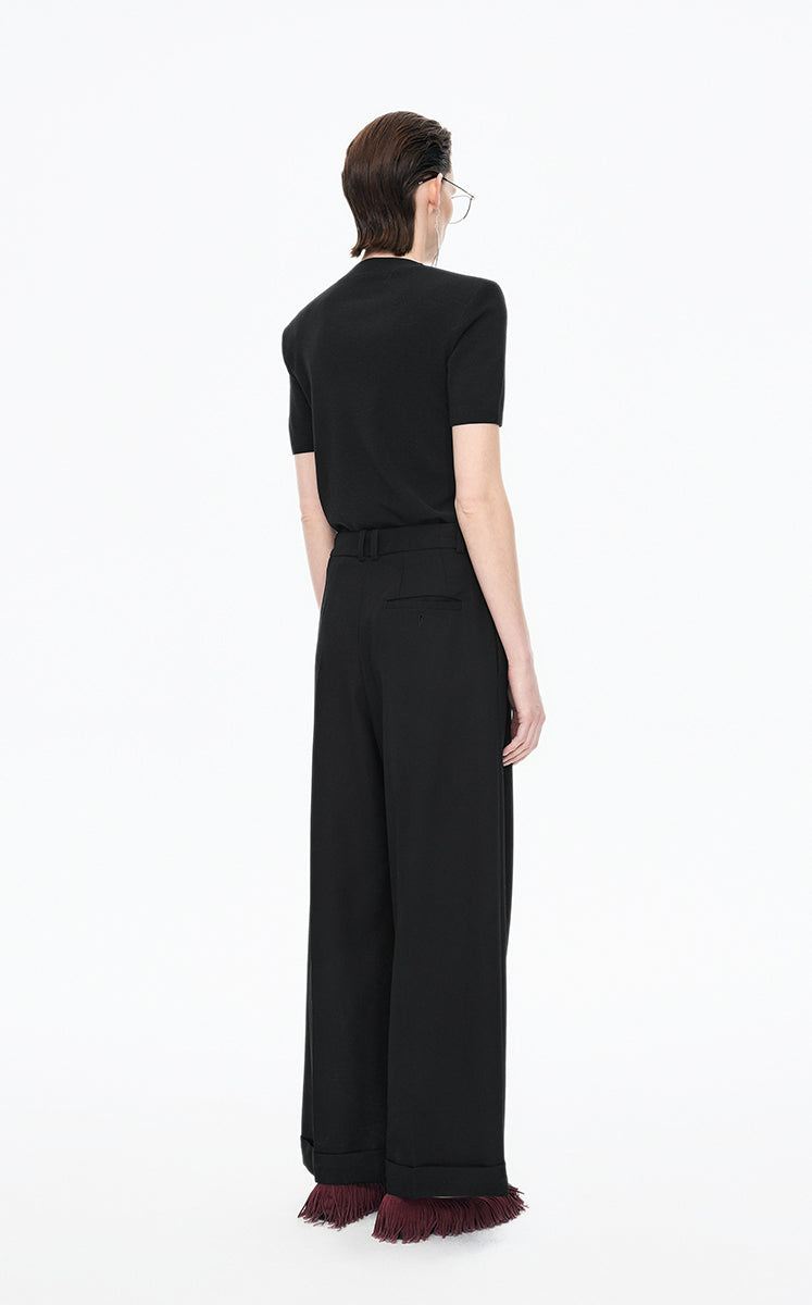 Sweater / JNBY Wool Stretch Short Sleeve Pullover