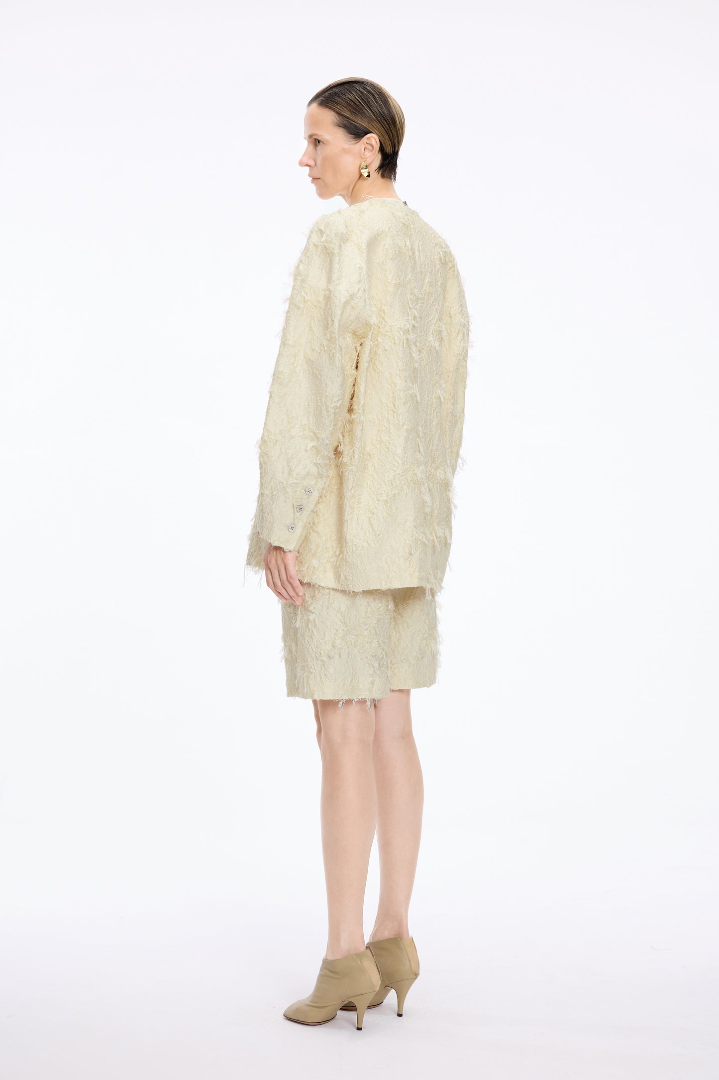 Blazer / JNBY Oversized 3D Jacquard Collarless Blazer