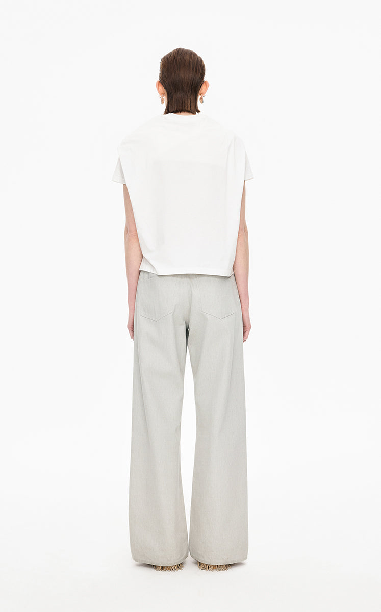 Pants / JNBY Coated Straight-Leg Extra-Long Jeans