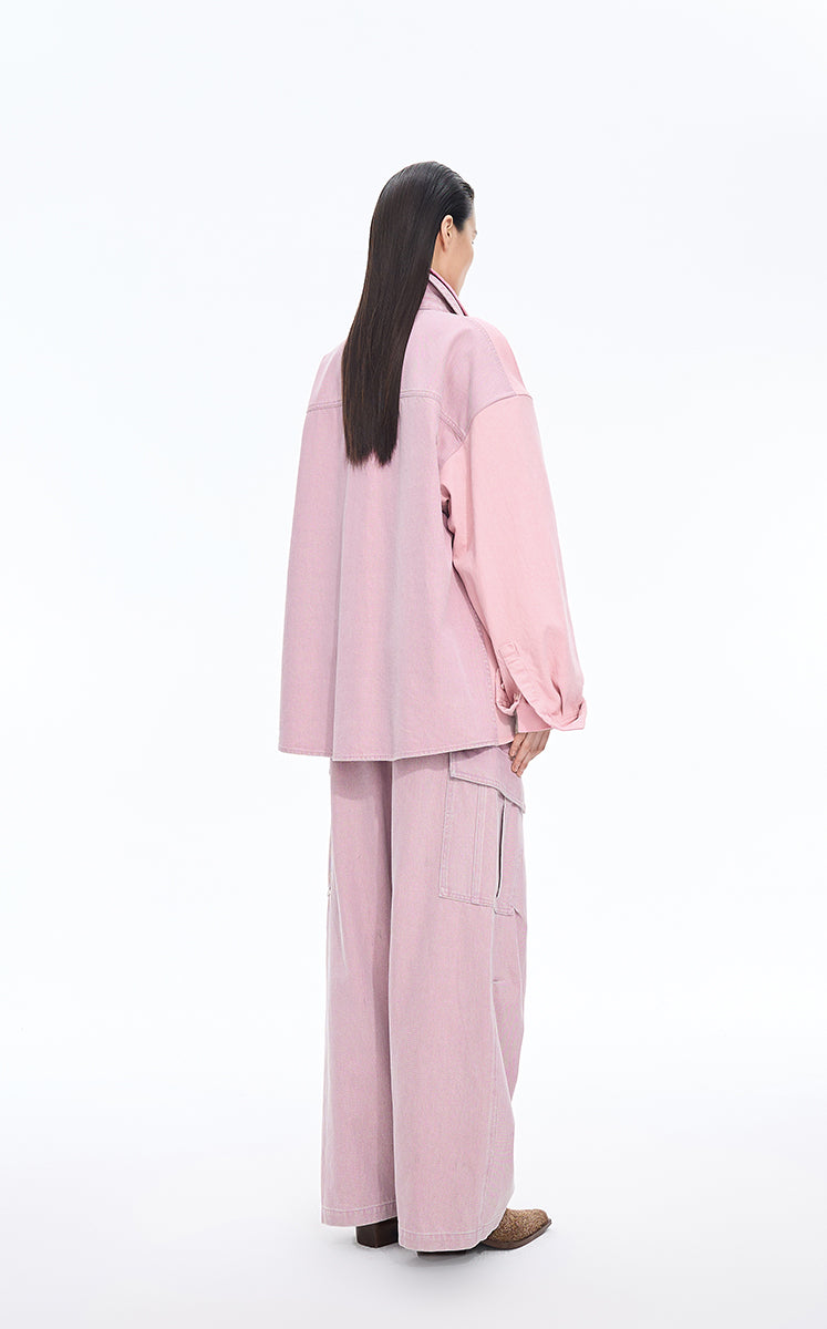 Pants / JNBY Pink Cargo Extra-Long Jeans