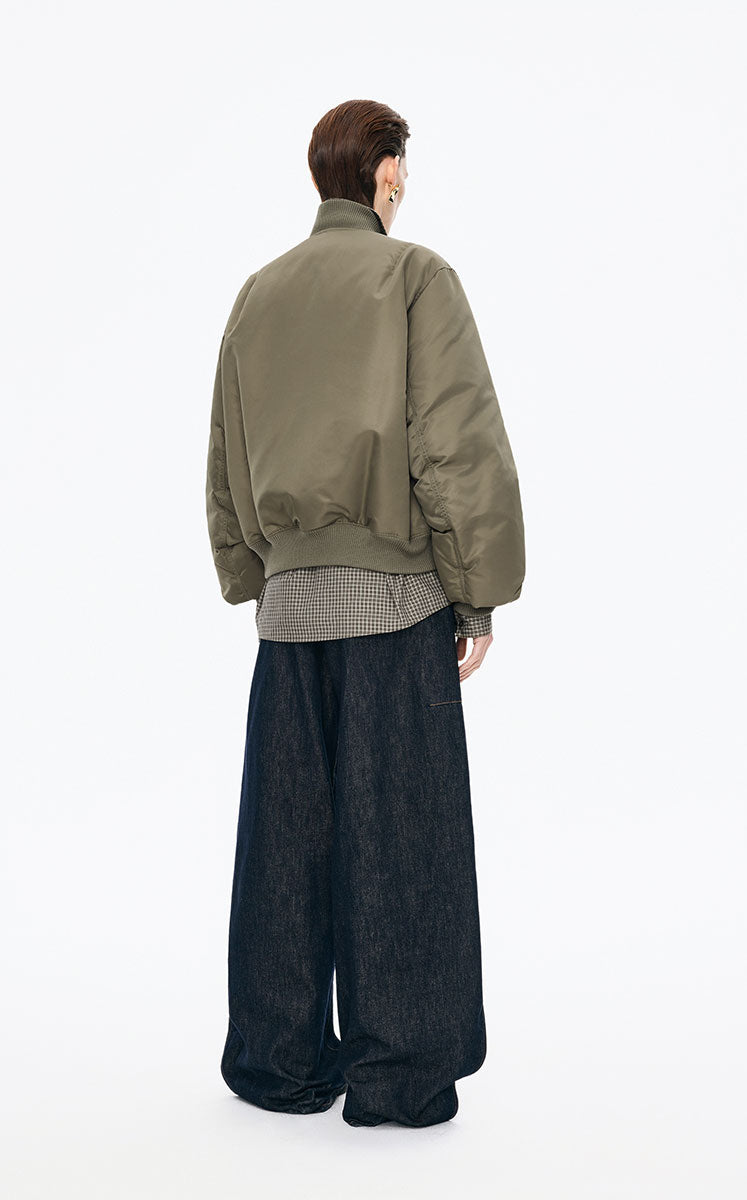 Down Coat /(ESG) JNBY T-Shaped Nylon Bomber Down Coat