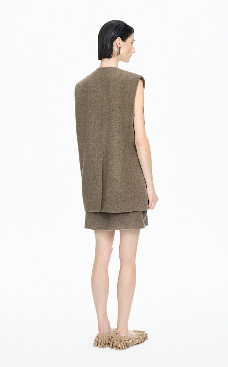 Vest / JNBY Double-Faced Collarless Wool Vest