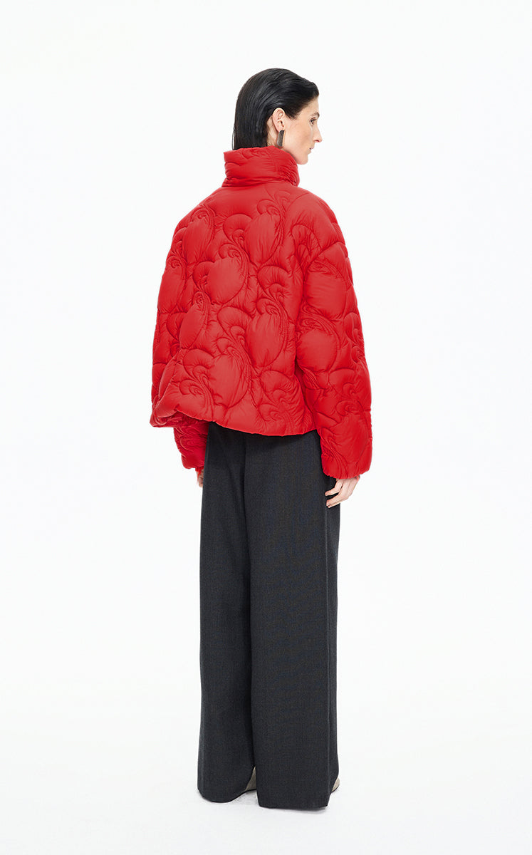 Down Coat / JNBY Quilted Stand Collar Short Down Coat