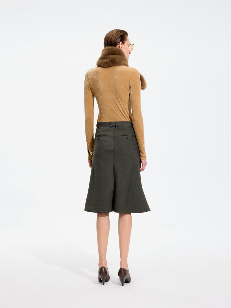 T-Shirt / JNBY Nylon Flocked Mesh Long Sleeve Top