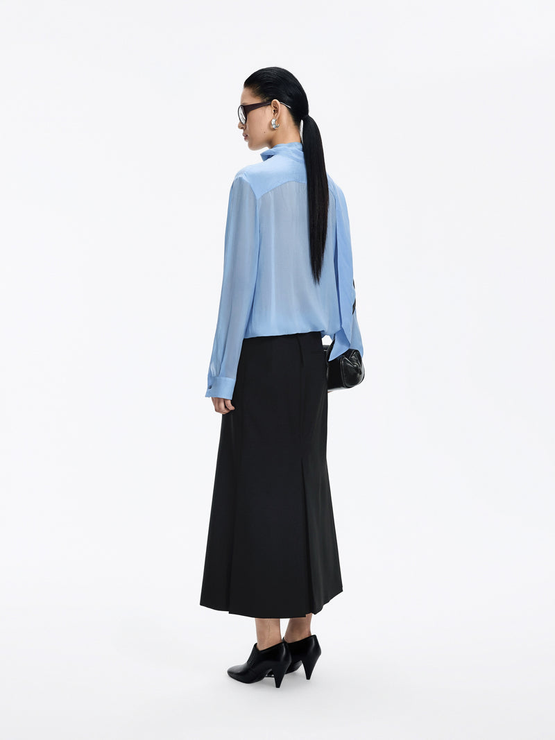 Shirt / JNBY Cupro Relaxed Long Sleeve Blouse