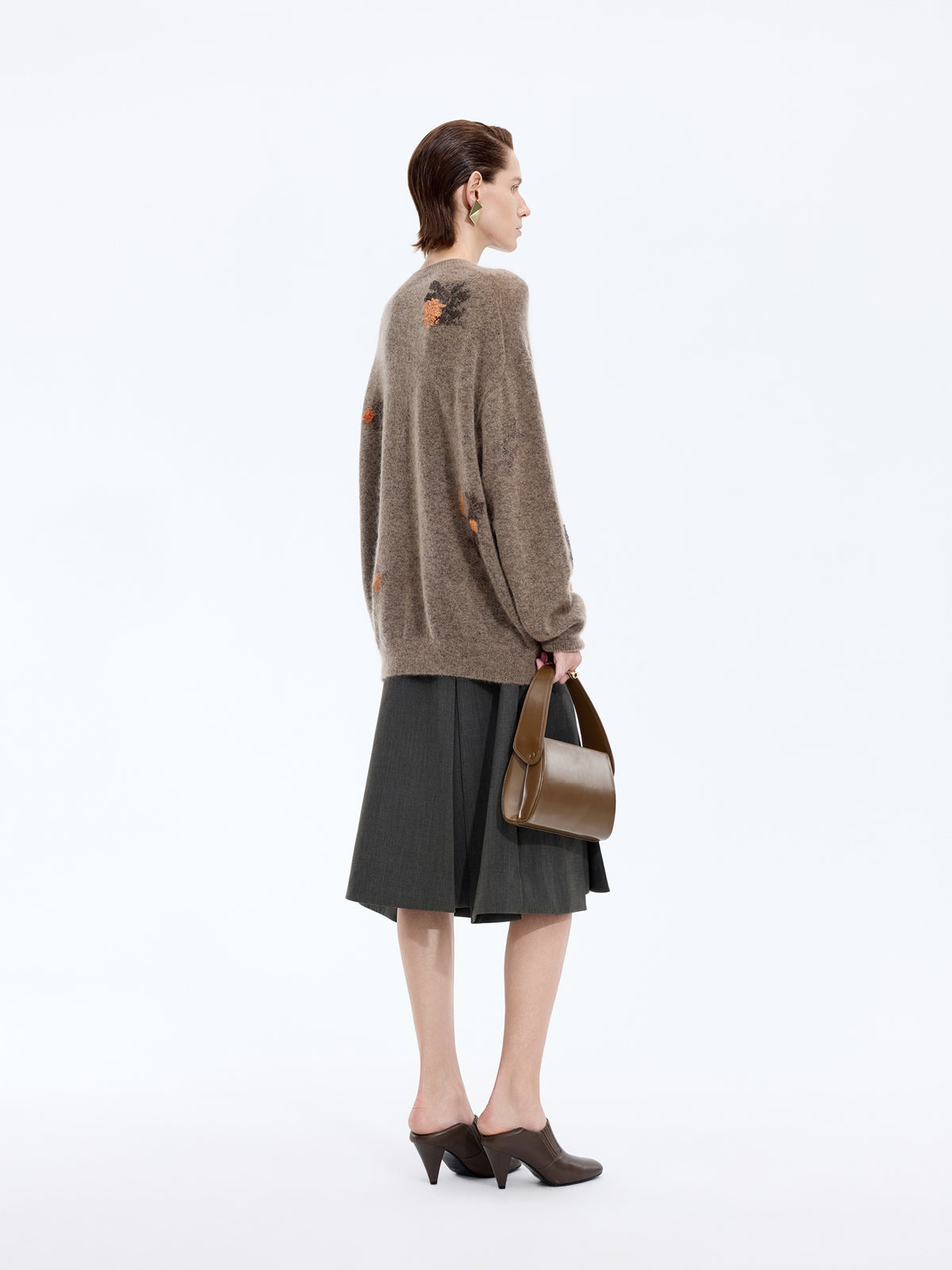 Sweater / JNBY Mohair Blend Oversized Floral Jacquard Pullover