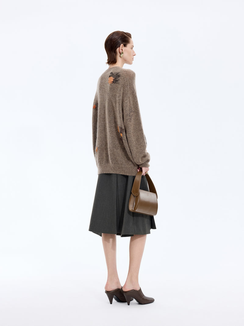 Sweater / JNBY Mohair Blend Oversized Floral Jacquard Pullover