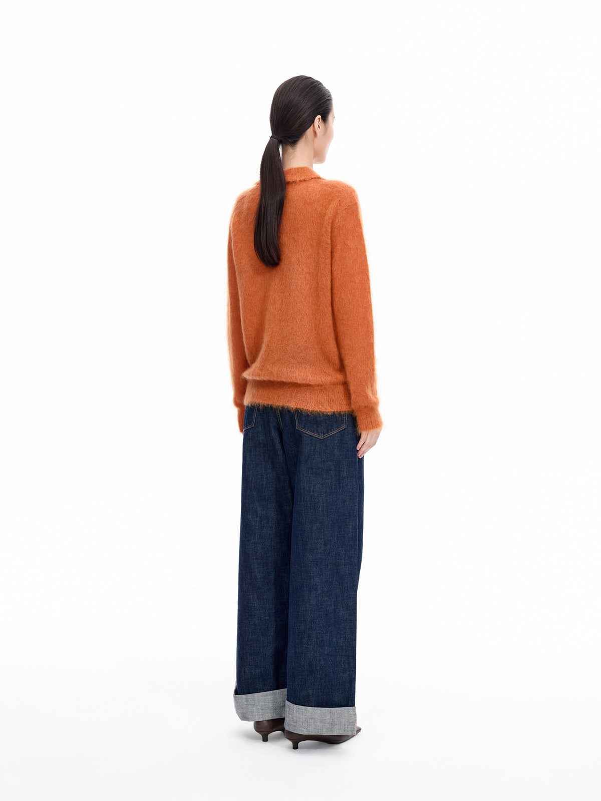 Sweater / JNBY Mohair Wool Blend Collared Pullover