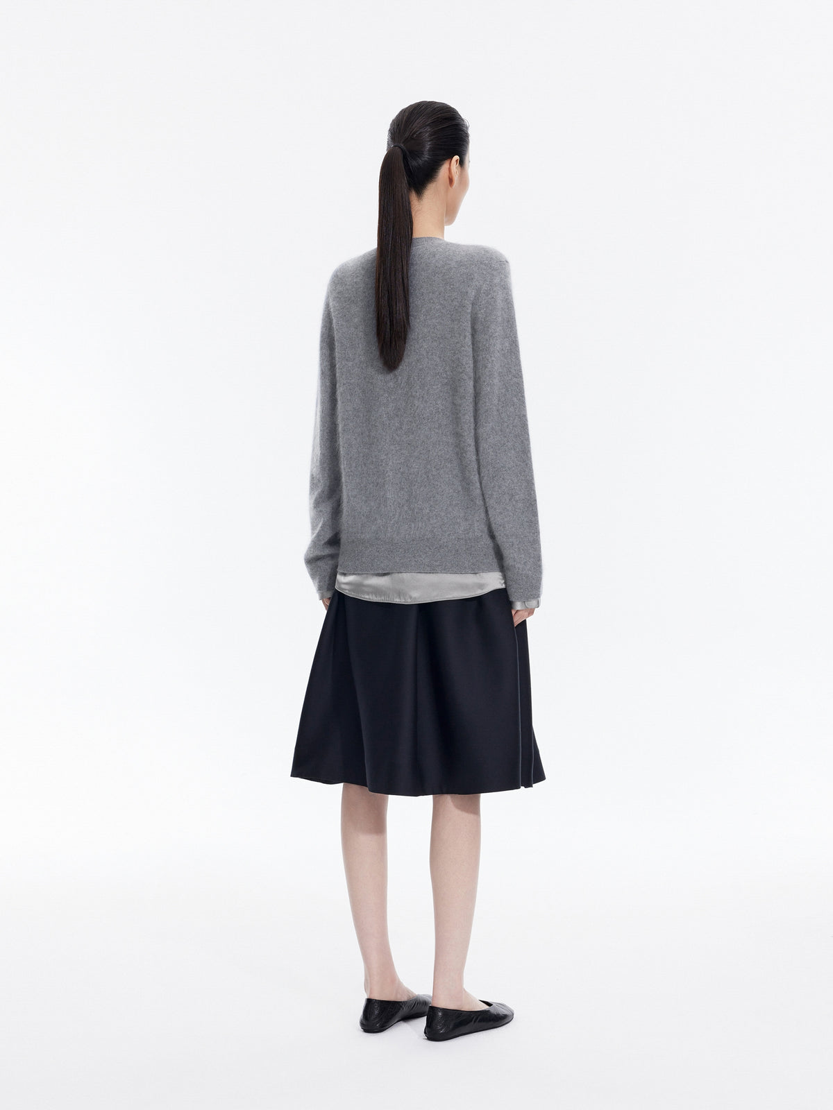 Cardigan / JNBY Wool Cashmere Silk Blend Open Front Sweater