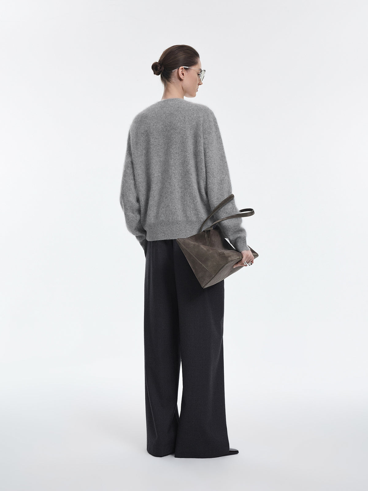 Cardigan / JNBY 100% Wool V-Neck Cropped Sweater