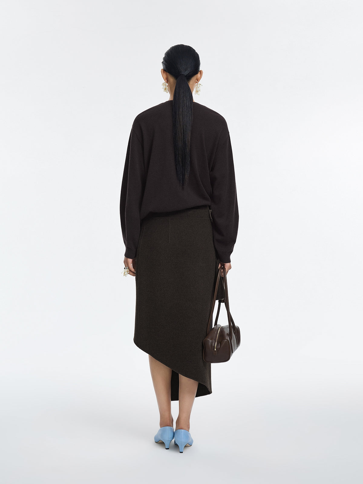 Sweater / JNBY 100% Merino Wool V-Neck Oversized Pullover