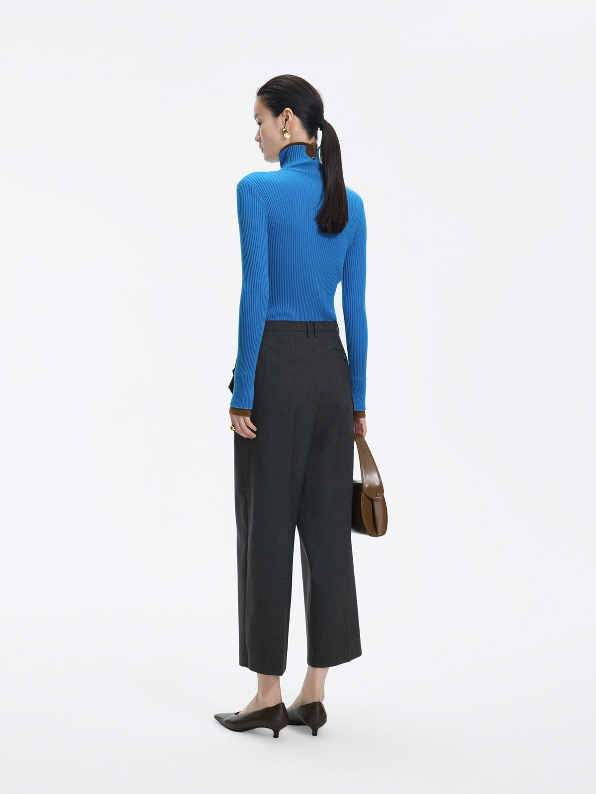Pants / JNBY Wool Blend Straight-Leg Cropped Trousers