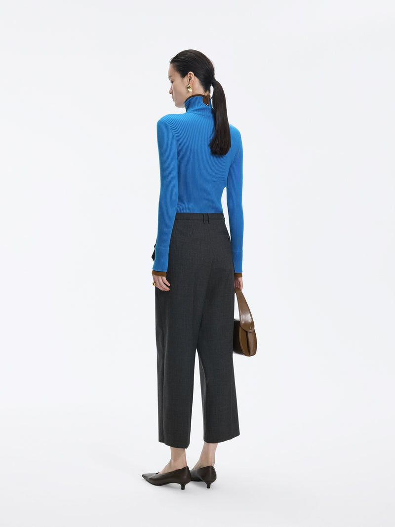 Pants / JNBY Wool Blend Straight-Leg Cropped Trousers