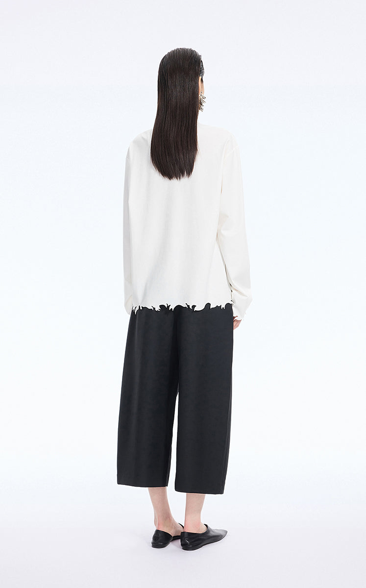 T-Shirt / JNBY Cut-Out Floral Long-Sleeve Tee