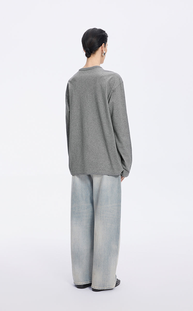 T-Shirt / JNBY Graphic Cotton Long Sleeve Tee