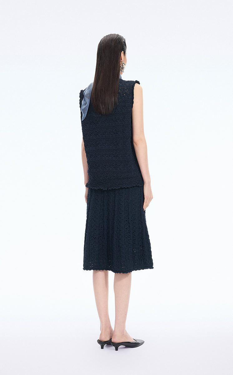 Vest / JNBY T-shaped Textured Stretch Knit Vest