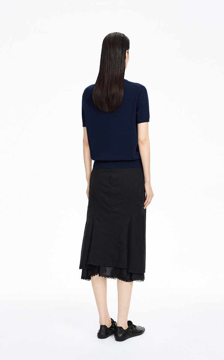 Sweater / JNBY Pure O-Shaped Cashmere Short-Sleeve Sweater