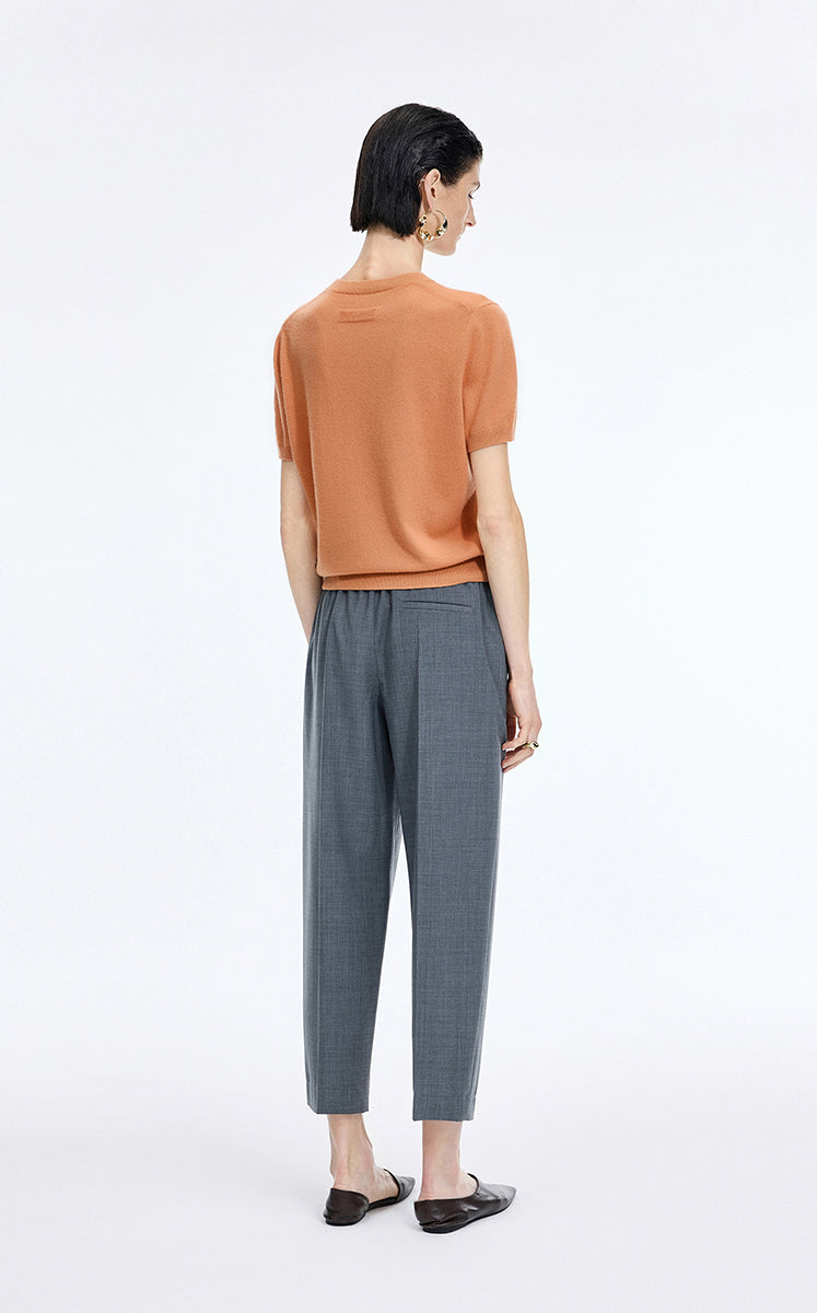 Sweater / JNBY Pure O-Shaped Cashmere Short-Sleeve Sweater