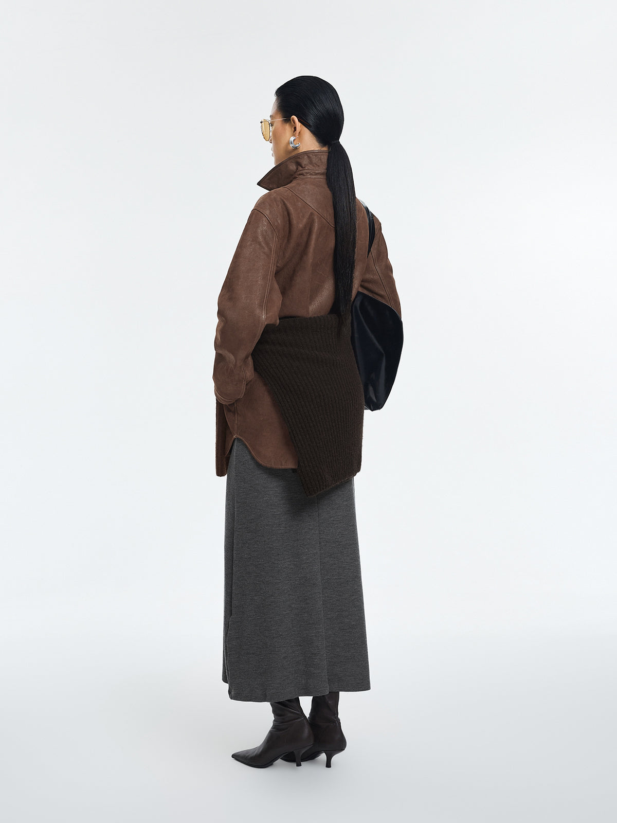 Jacket / JNBY Relaxed Fit Sheepskin Leather Jacket
