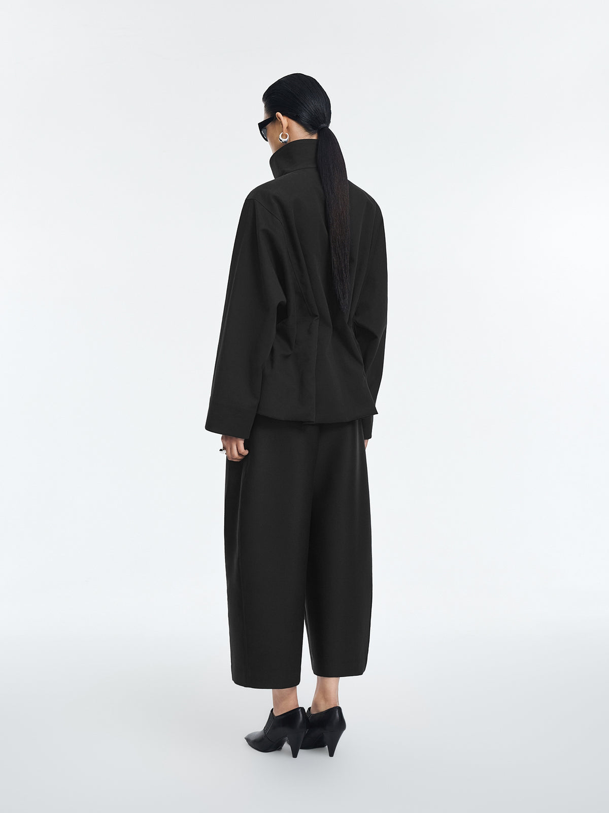 Pants / JNBY 100% Wool Wide-Leg Cropped Trousers