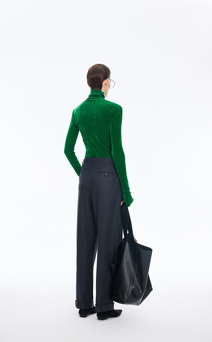 T-Shirt / JNBY Slim-Fit Velvet Long-Sleeve T-Shirt