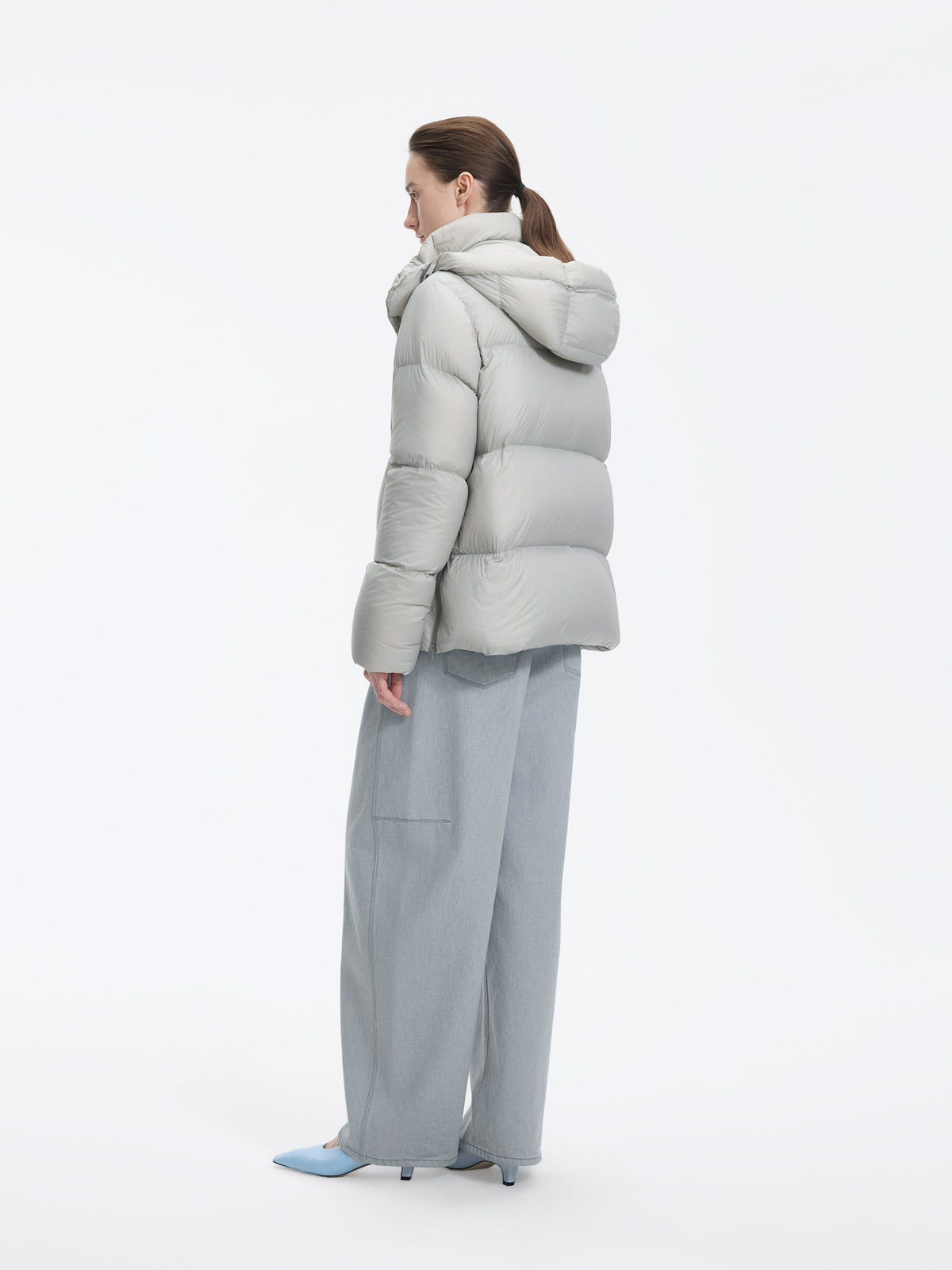 Coat / JNBY A-Line Down Puffer Jacket with Detachable Hood