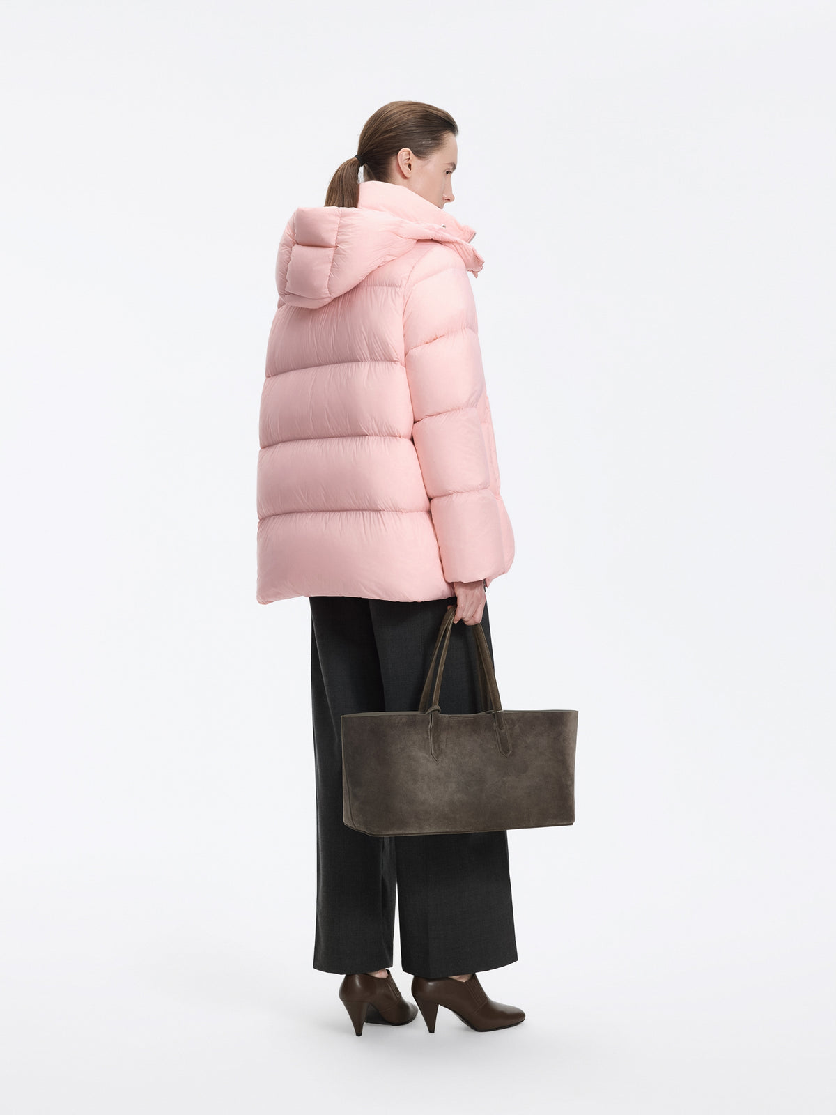 Coat / JNBY A-Line Down Puffer Jacket with Detachable Hood