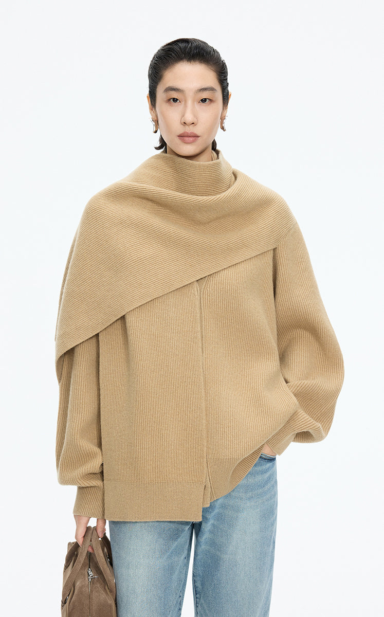 Sweater / (ESG)JNBY Wool Wrap Longline Cardigan Kahaki